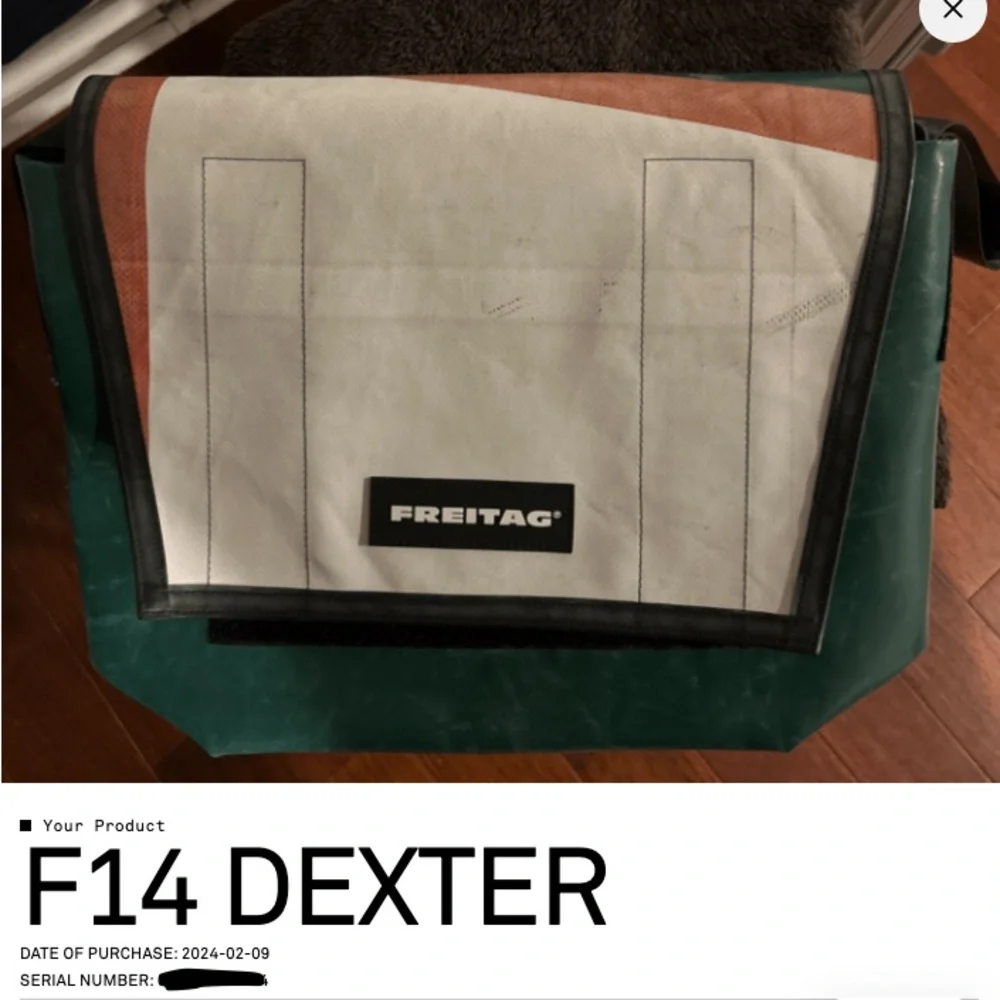 Freitag Green and White Messenger Bag